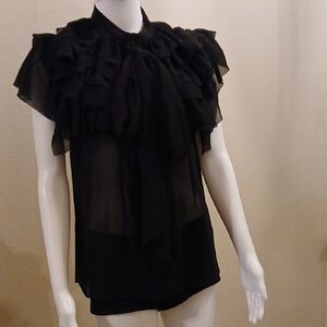 Truth Black Ruffled Blouse
